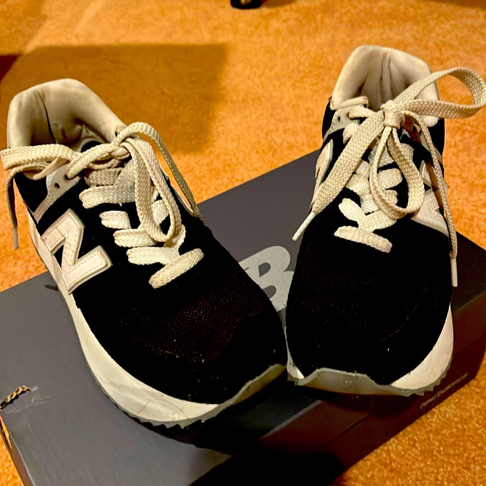 New Balance Black White Platform Sneakers